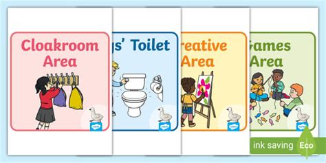 Cygnet Themed Editable Square Classroom Area Signs Colorful