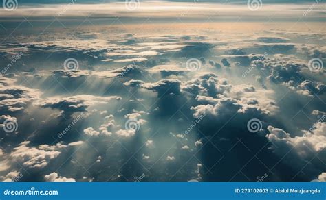 Clouds and Sky from Airplane Window View Stock Illustration ...