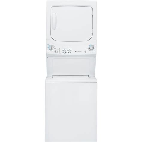 GE White Laundry Center With 3 8 Cu Ft Washer And 5 9 Cu Ft 120