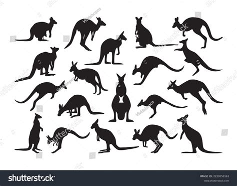 Kangaroo Vector Print Kangaroo Vector Clipart Stock Vector (Royalty ...