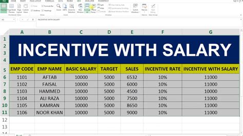 Incentive Calculate With Salary On MS Excel - YouTube