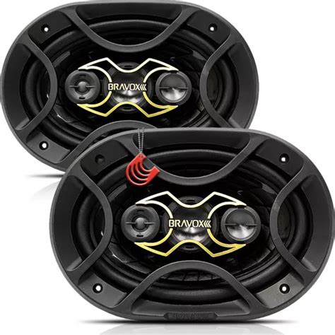 Par Kit Alto Falante 6x9 Pol Gold Quadriaxial Bravox 140wrms Frete grátis