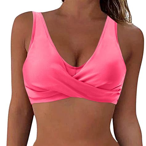 Yzengfg Women Lace Up Swimwear Tops Underwire Full Coverage Bikini Top