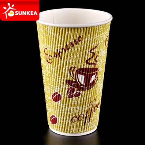 China Disposable Corrugated Custom Logo Design Printed Ripple Wall Hot Paper Coffee Cup China