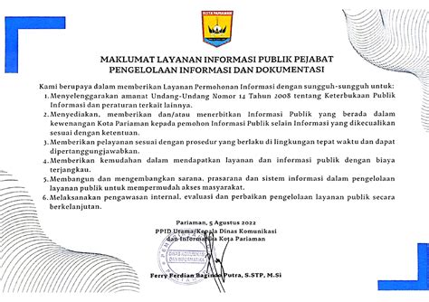 Maklumat Pelayanan Ppid