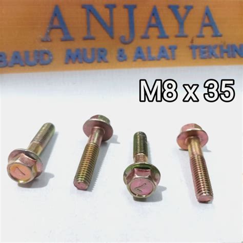 Jual Flange Bolt M X Baut Flange Kuning Kunci Shopee