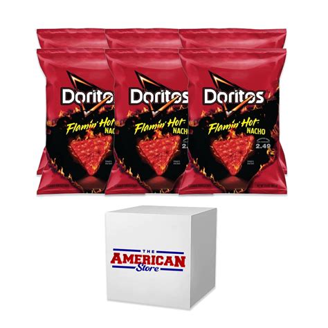 American Snacks Doritos Flamin Hot Nacho Flavored Tortilla Chips