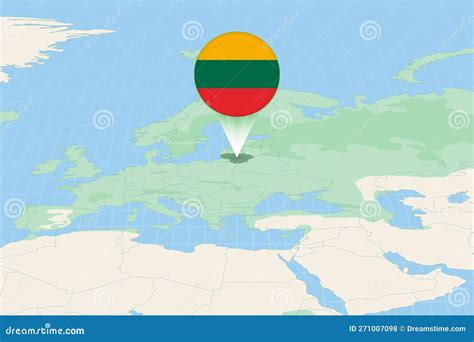 Map Illustration of Lithuania with the Flag. Cartographic Illustration of Lithuania and ...