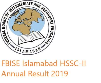 FBISE HSSC II Annual Result 2019 Check Online Result