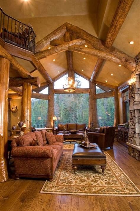 47 Extremely cozy and rustic cabin style living rooms