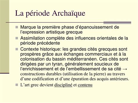 PPT La période Archaïque PowerPoint Presentation free download ID