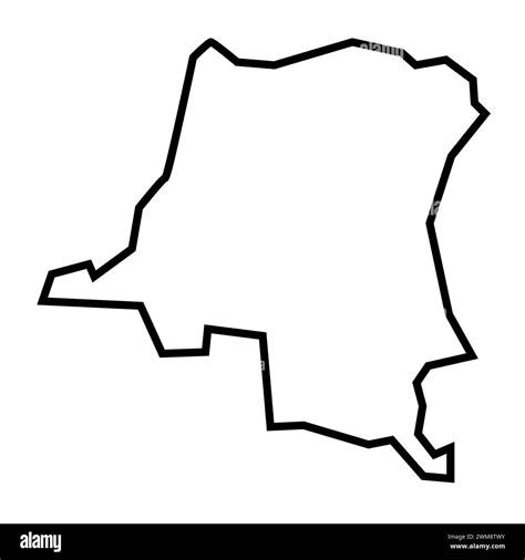 Democratic Republic Of The Congo Country Thick Black Outline Silhouette