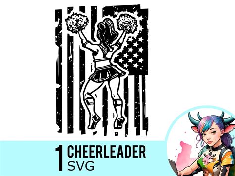 Cheerleader Svg Clipart US Cheer Svg American Flag Svg USA - Etsy