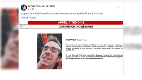 Bas Rhin Les Gendarmes Lancent Un Appel T Moins Apr S La Disparition