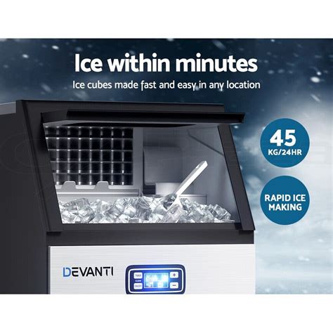 Devanti Commercial Ice Maker Machine 45kg Ice Cube Tray Bar Stainless