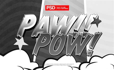 Efeito De Texto Em Quadrinhos De Desenho Animado Psd Premium