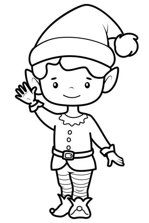 Dessin d un petit elfe de Noël assistant du Père Noël Preschool