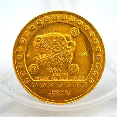 Moneda 1 4 De Onza Oro Jaguar Piedra De Los Soles 1992 Envío gratis