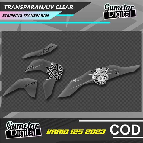 Jual STRIPPING TRANSPARAN UV CLEAR SIMPEL HONDA VARIO 125 NEW 2023