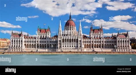 Budapest, Hungary - Hungarian parliament building by Danube river Stock ...