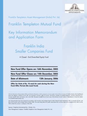 Fillable Online Franklin India Smaller Companies Fund Fax Email Print