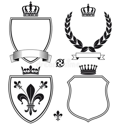 Royal Heraldic Crests and Emblems Vector Illustration