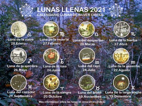 Calendario Lunar De Silver Circle 2021 Pagan Federation International España Pfi España