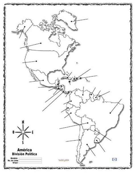 Mapas De América Para Imprimir Sin Nombres Imagui Mapa De America Actividades De Geografía