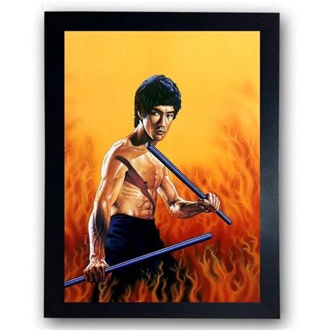 Quadro Bruce Artes Marciais Moldura Kung Fu A Cm Shopee Brasil