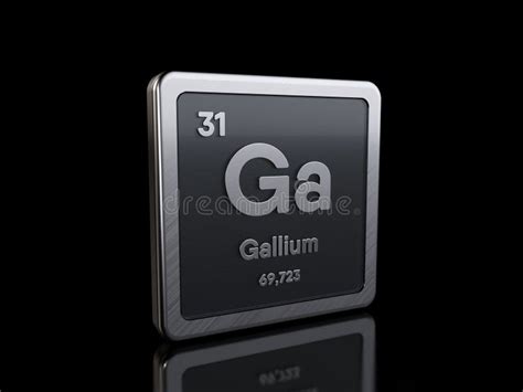 Gallium Ga Element Symbol From Periodic Table Series Stock