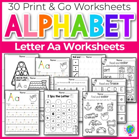 Alphabet Worksheets: Letter A - Life Over C's Club