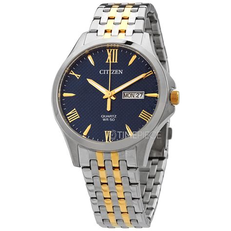 Citizen Quartz Blue Dial Two Tone Mens Watch Bf2024 50l