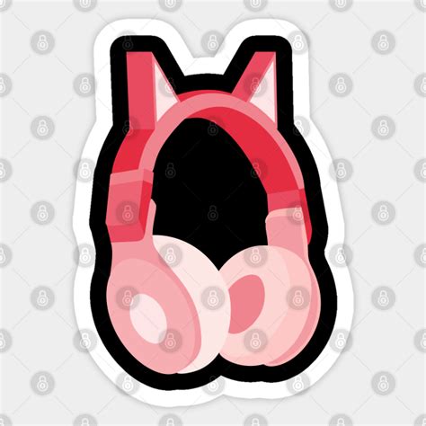 Pink Cat Ear Headphones Cat Ear Headphones Sticker Teepublic