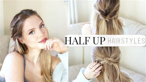 Easy And Heatless Half Up Hairstyles Youtube