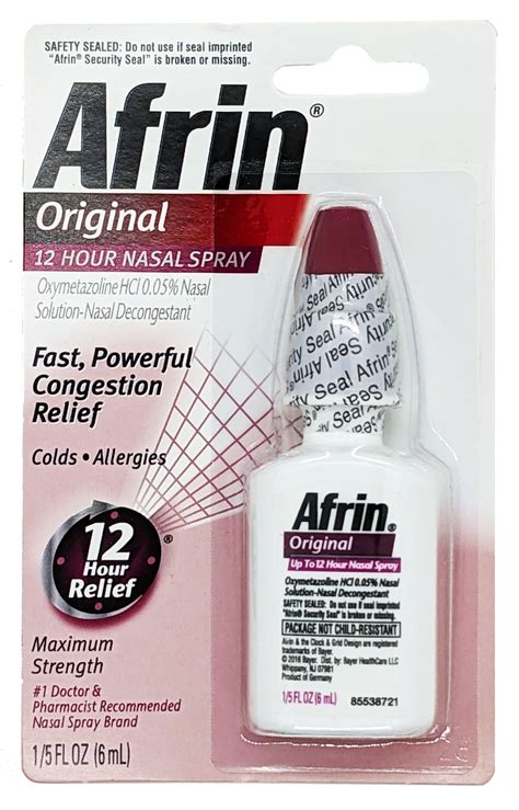 Buy Afrin Nasal Spray 12 Hour Relief Original 15 Fl Oz 6 ML Online At