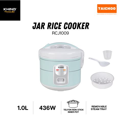 Khind Jar Rice Cooker 1L With Non Stick Inner Pot RCJ1009 Shopee Malaysia