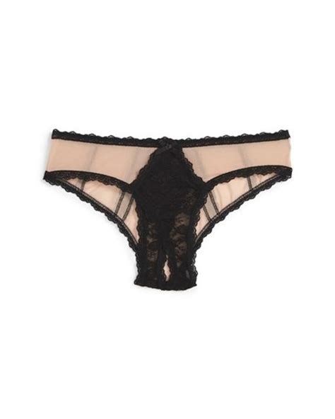 Hanky Panky Nude Illusion Open Gusset Panty In Pink Lyst