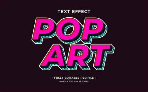 Efecto De Texto Del Arte Pop Archivo Psd Premium