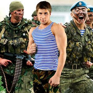 RUSSIAN SOVIET MILITARY VDV AIRBORNE STRIPED NAVY TELNYASHKA SLEEVELESS ...