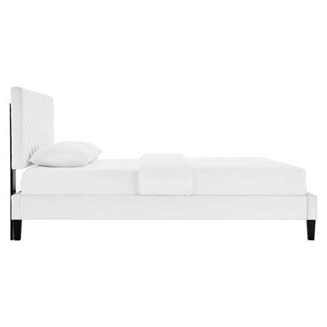 Modway Roxanne Performance Velvet King Platform Bed Mod 7046 Whi