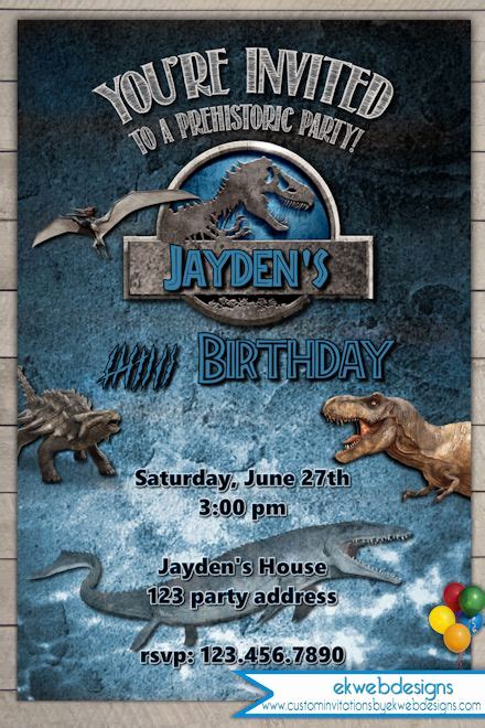 Jurassic Park Birthday Invitation Template