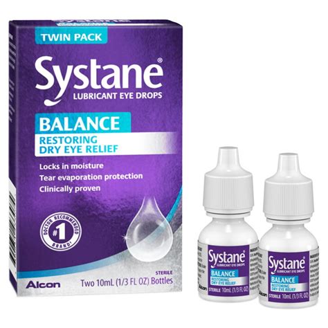 Systane Lubricating Eye Drops For Dry Eyes Symptoms 2 X 10ml Twin