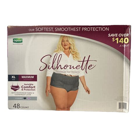 Depend Silhouette Max Absorbency Incontinence Underwear for Women, XL ...