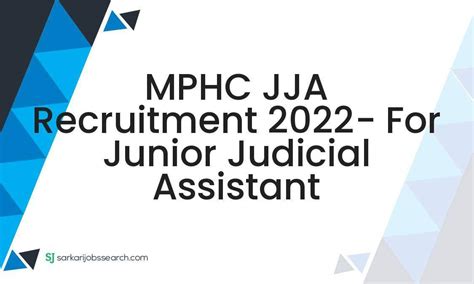 MPHC JJA Recruitment 2022 For Junior Judicial Assistant