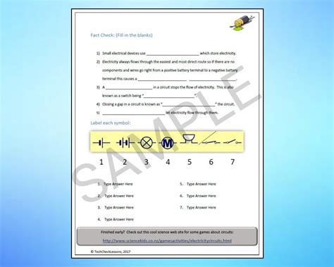 Circuits Webquest Science Internet Activity Editable Etsy