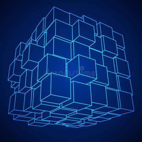 Wireframe Mesh Cube Stock Vector Illustration Of Abstract 97962000