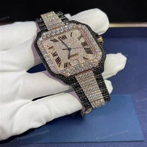 Vvs Moissanite Diamond Watch Iced Out Watch Two Tone Diamond Wach