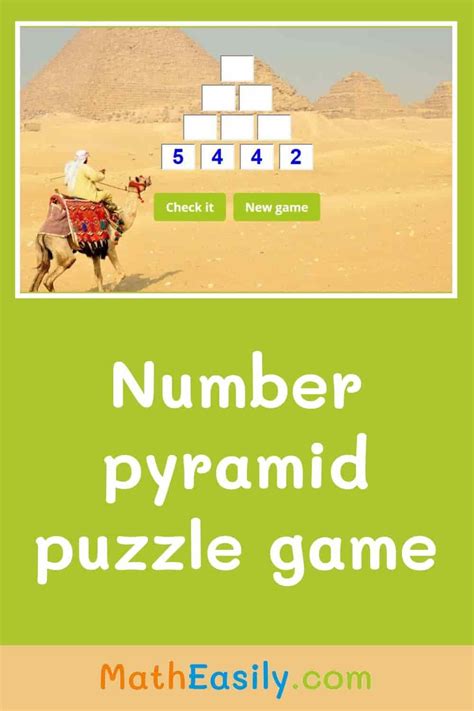 Math Number Pyramid Puzzle Game + Worksheets