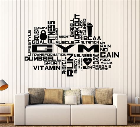 Vinyl Wall Decal Gym Motivation Sport Beautiful Body Health Stickers