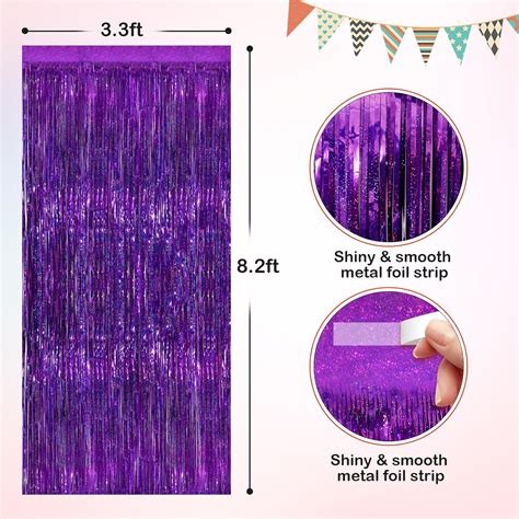 Cortinas De Flecos De Papel De Oropel Met Lico Morado Paquete De